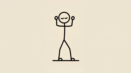 Simplistic illustration of a stick figure with arms outstretched, a minimalist design