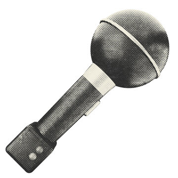 3d media communication mic halftone style