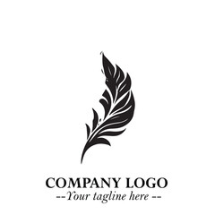 Rocket Logo Symbol in Black on the White Background with Modern Futuristic Space Design
