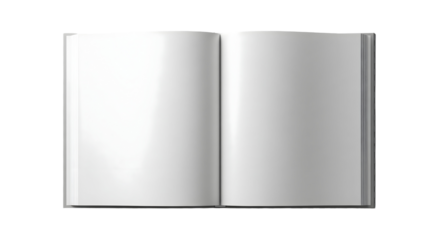 An Open Book with Blank Pages, Ready for Content, isolated on transparent background
