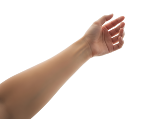 Extended human arm reaching outward with open hand gesture, symbolizing connection, offering, expression, communication, presence