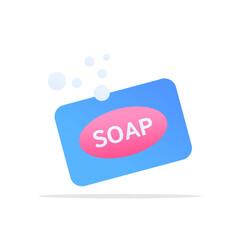 Soap bar icon, flat colored vector. Modern and minimalist design.