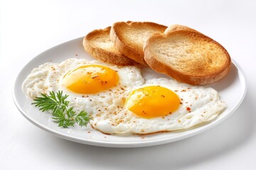 Delicious breakfast serving with sunny side up eggs and golden toast for a vibrant start