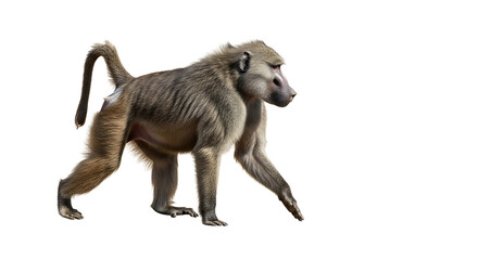 Fototapeta premium A baboon walking isolated on transparent background