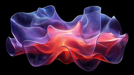 Fototapeta premium Abstract colorful fluid 3D render, neon light effect on dark background, modern digital art design 