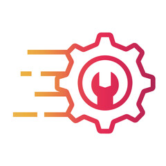 fast servive Line Gradient Icon