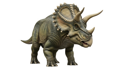 Fototapeta premium A realistic depiction of a triceratops dinosaur isolated on transparent background