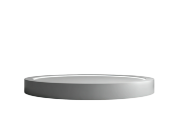 Matte gray platform, round, on black. Minimalist. Modern showcase base