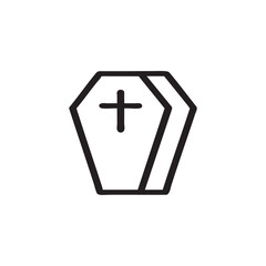 Obraz premium Simple Coffin Icon With Cross Symbol For Funeral, Memorial, Or Spiritual Design