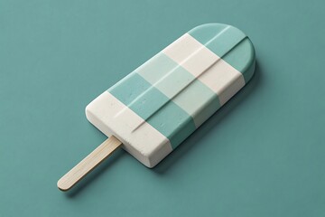Elegant Pastel Popsicle with Checkered Pattern a Summer Treat for Design Projects and Creative Marketing