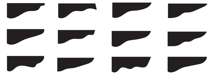 Border shape wave design, dividers shapes, frame template curve collection