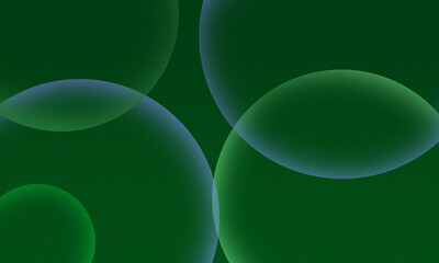 Abstract overlapping translucent green circles on a dark green background image photo