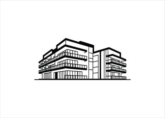 Iconic skyscraper outline illustration symbolizing urban development and modern architecture