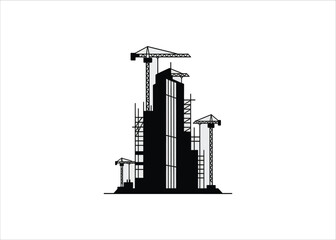 Iconic skyscraper outline illustration symbolizing urban development and modern architecture