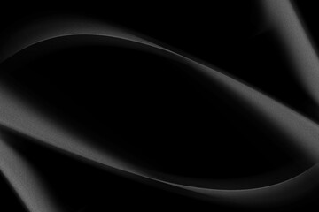 Gray curved wavy on abstract black background. monochrome background with line curve design