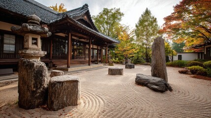 Historic Korean temple framed by stone pathway and trees in morning light, editorial travel image highlighting culture, peace, and the architectural legacy of East Asian heritage