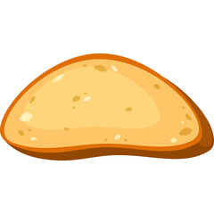 Pixel Art Slice of Bread with Golden Brown Crust and Light Yellow Crumb Texture Isolated on Transparent Background