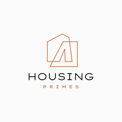 letter a house home mortgage real estate living logo vector icon illustration