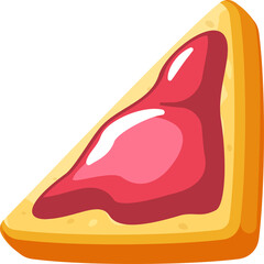 Pixel Art Strawberry Jam Sandwich Slice Against Transparent Background A Sweet Breakfast Treat With Toasted Bread And Vibrant Red Jam Perfect For Digital Design