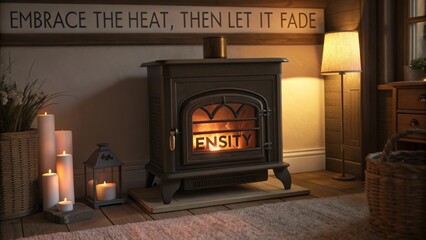 A warm inviting fireplace burning logs in a cozy living space