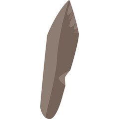 Primitive Stone Knife Tool Object isolated on white background graphic design element prehistoric artifact sharp edge tool