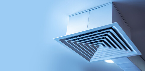 Ceiling ventilation shaft. Vents grille. Ventilation pipe for air intake. Shafts for oxygen...