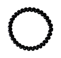 black spiral hair tie isolated