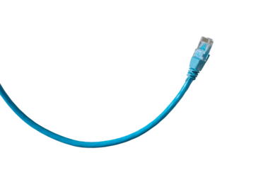 blue ethernet cable isolated on white