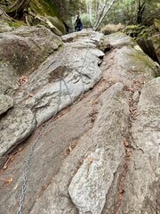 
Rock climbing trail in the mountains 