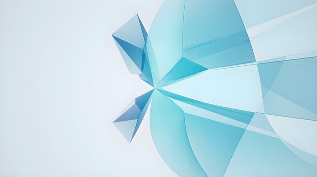 Abstract geometric blue shapes forming a crystal structure