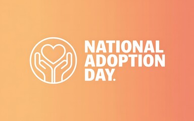 National adoption day celebration with heart and hands icon