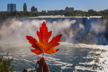canadian maple leaf in niagara falls