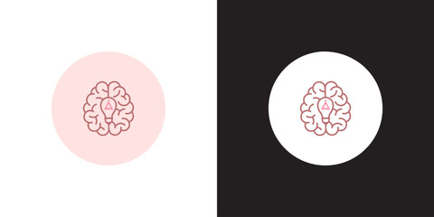 Unlock brilliant ideas with a brain illustration, perfect for modern branding and innovation campaigns, showcasing intelligence and creativity in a stylish and versatile design