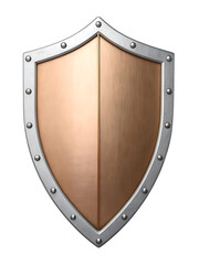 Medieval Shield with Metallic Texture and Rivets Fantasy Armor Protection Concept for Games and Illustration Artwork