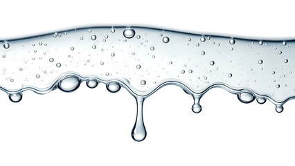 Abstract Water Surface with Bubbles and Dripping Liquid Illustration on Black Background for Creative Projects