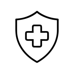 Obraz premium Shield with a cross represents health protection