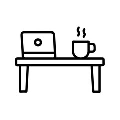 Laptop and coffee on a desk