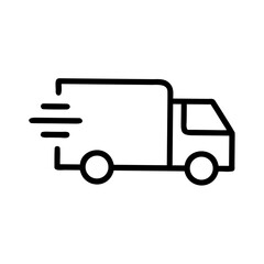 Delivery truck with motion lines for fast shipping