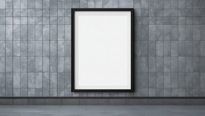 Blank billbord mock up on the wall in subway station. Advertising concept 
