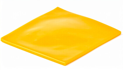 Single Slice of Melting Yellow American Cheese Isolated on White Background