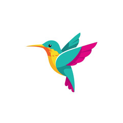 Obraz premium Vibrant Hummingbird in Flight with Colorful Wings.