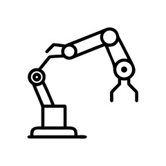 Robotic arm icon, representing automated industry
