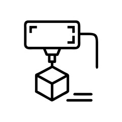 3d printer creating a cube, a modern technology