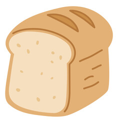 Bread Loaf in Flat Cute Style for Bakery Illustration