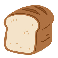 Bread Loaf in Flat Cute Style for Bakery Illustration
