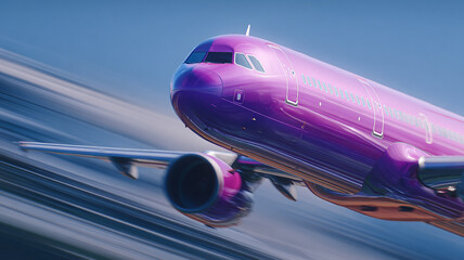 High-altitude airplane and beautiful sky in spring