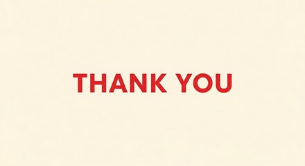 Red thank you message displayed on a light background conveying gratitude and appreciation to viewers