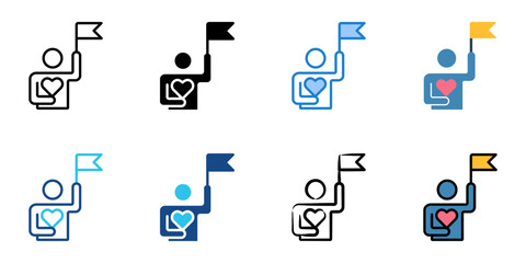 patriotism icon set multiple style collection 
