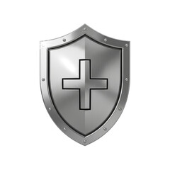 Fototapeta premium Metallic Shield Icon Isolated on Transparent Background 