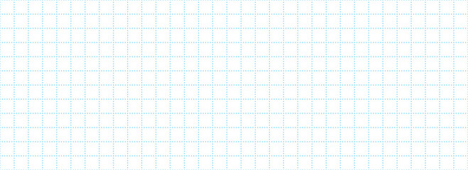 Planer page with blue dotted square grid. Seamless checkered paper pattern. Bullet journal notebook background. Simple squared graph texture. School math lined sheet wallpaper. Vector
